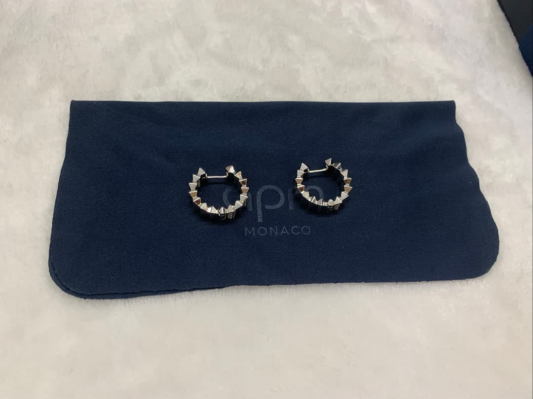 APM Monaco Geometric Diamond Hoop Earrings